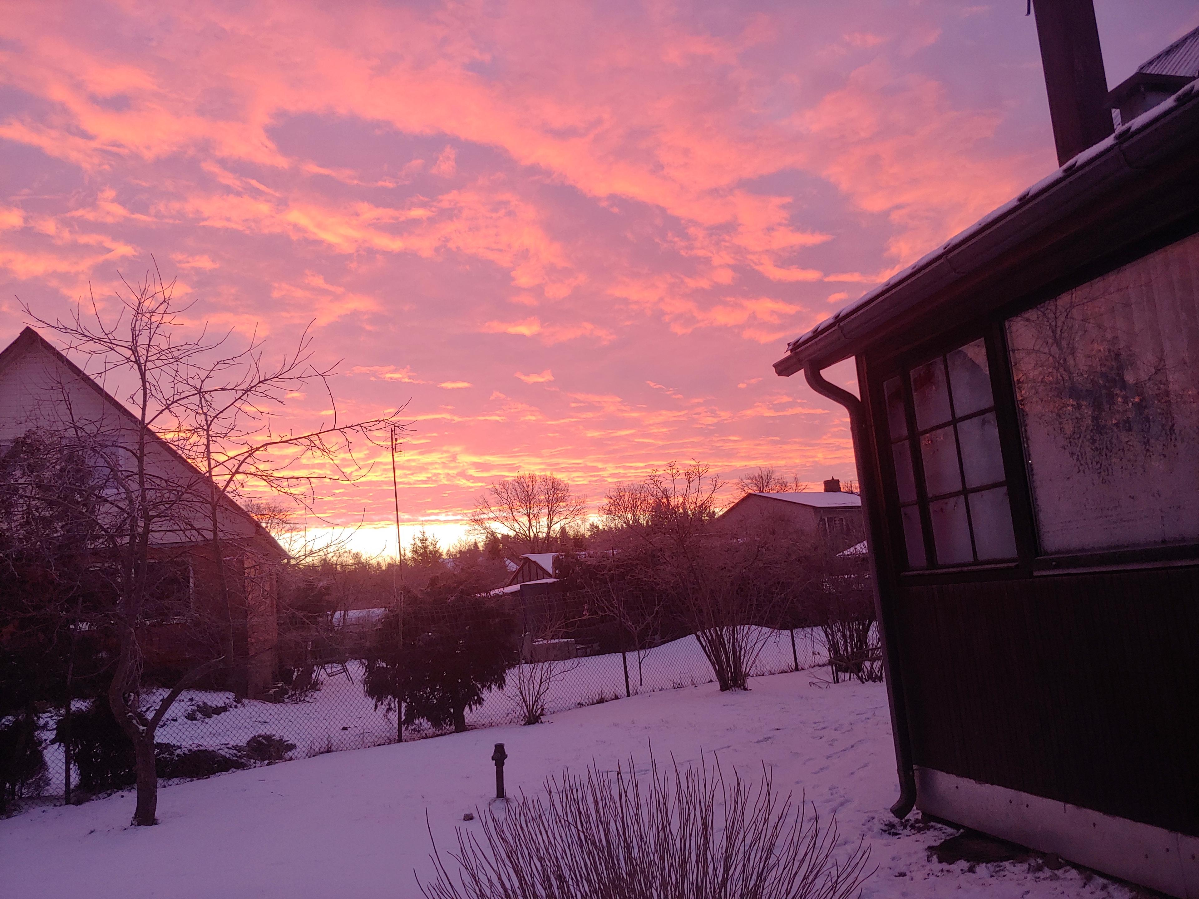 Background picture for hero section consisting of a beautiful sunrise during winter